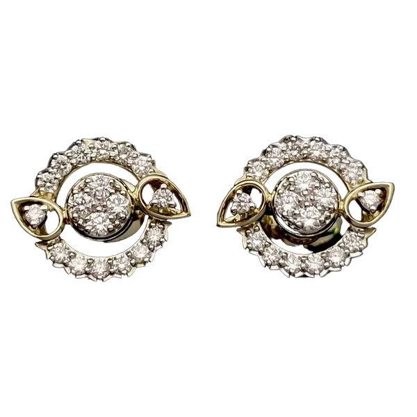 Graceful Blossom Diamond Earrings - View 2