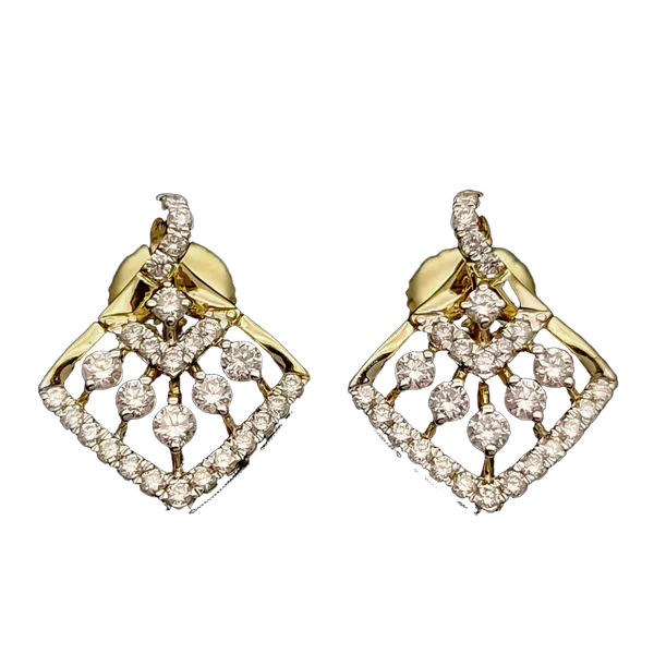 Regal Crest Diamond Earrings - View 2