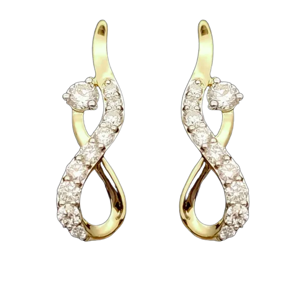 Serene Crest Diamond Earrings - View 2