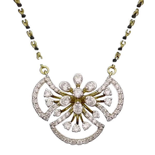 Delicate Lattice Diamond Mangalsutra - View 2