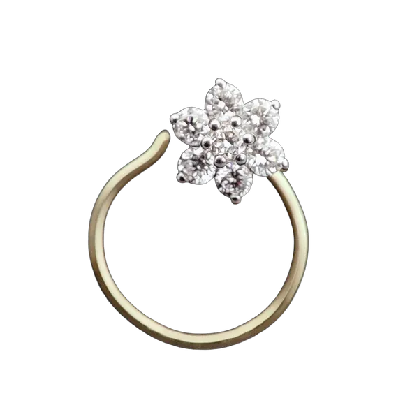 Elegant Crest Diamond Nose Pin - View 2