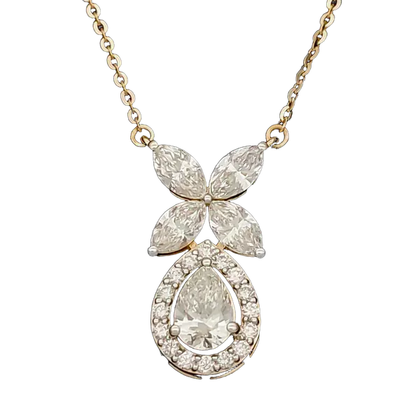 Majestic Halo Diamond Pendant with Chain MNPC1028