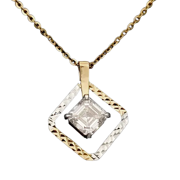 Charming Halo Diamond Pendant with Chain MNPC1029
