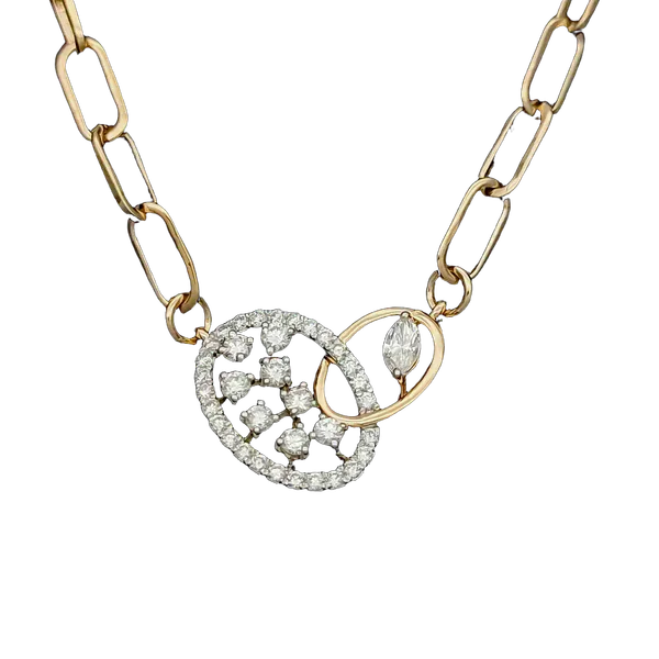 Serene Cascade Diamond Pendant with Chain MNPC1093