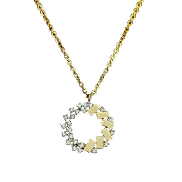 Serene Halo Diamond Pendant with Chain - View 2
