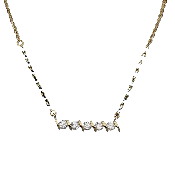 Regal Petal Diamond Pendant with Chain - View 2