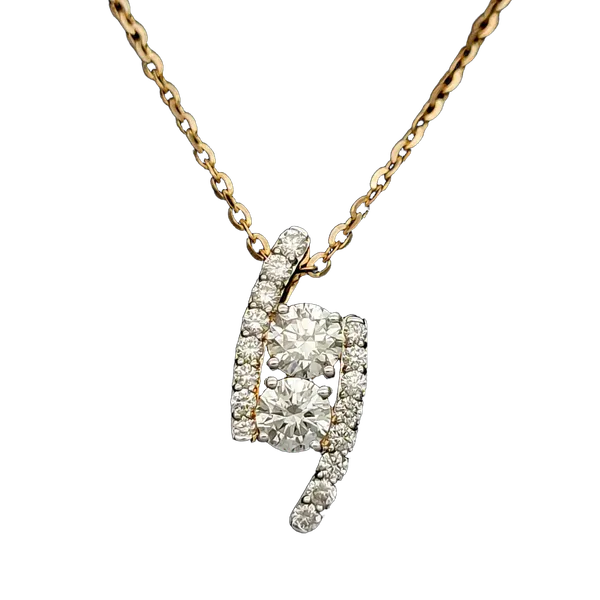 Graceful Velvet Diamond Pendant with Chain - View 2