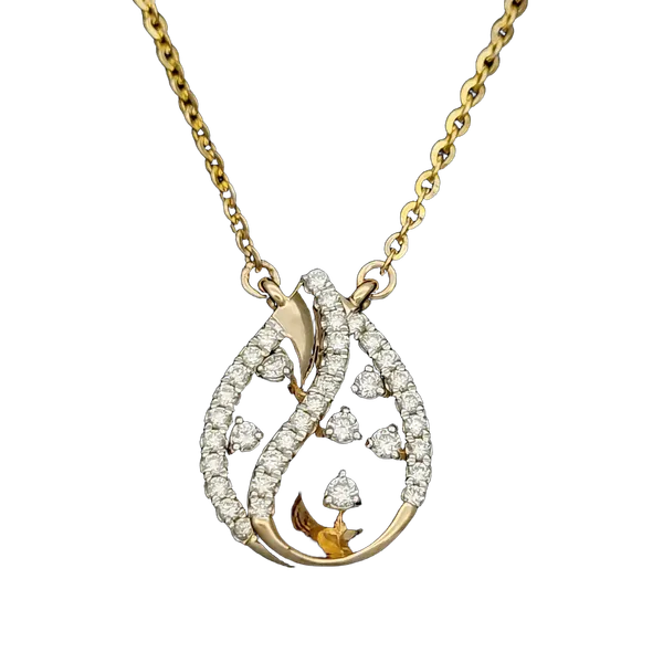 Radiant Blossom Diamond Pendant with Chain - View 2