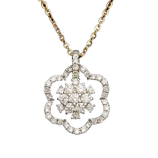 Radiant Crest Diamond Pendant with Chain MNPC1152