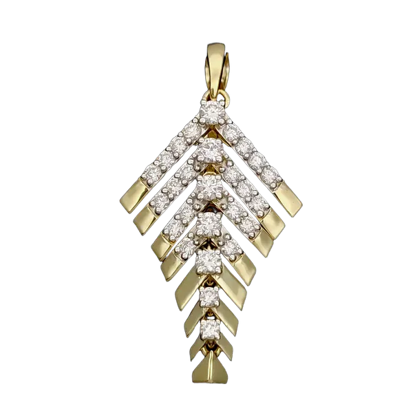 Delicate Crest Diamond Pendant - View 2